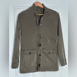 Lucky Brand Jacket Womens Sm Green Filed Utility Full Zip + Button Up + Pockets